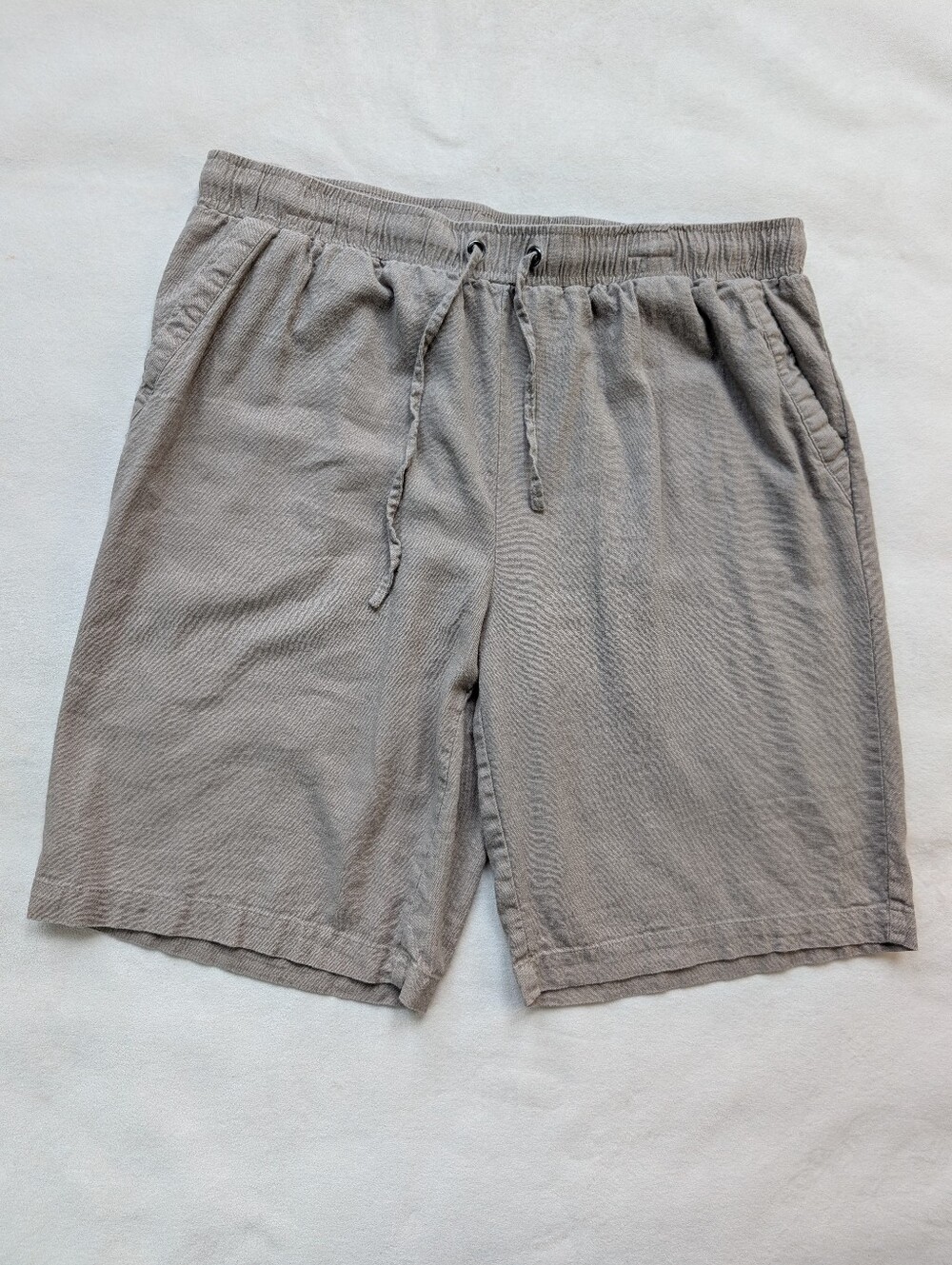 Northern Reflections Linen Blend Shorts Drawstring Beige Taupe Size M